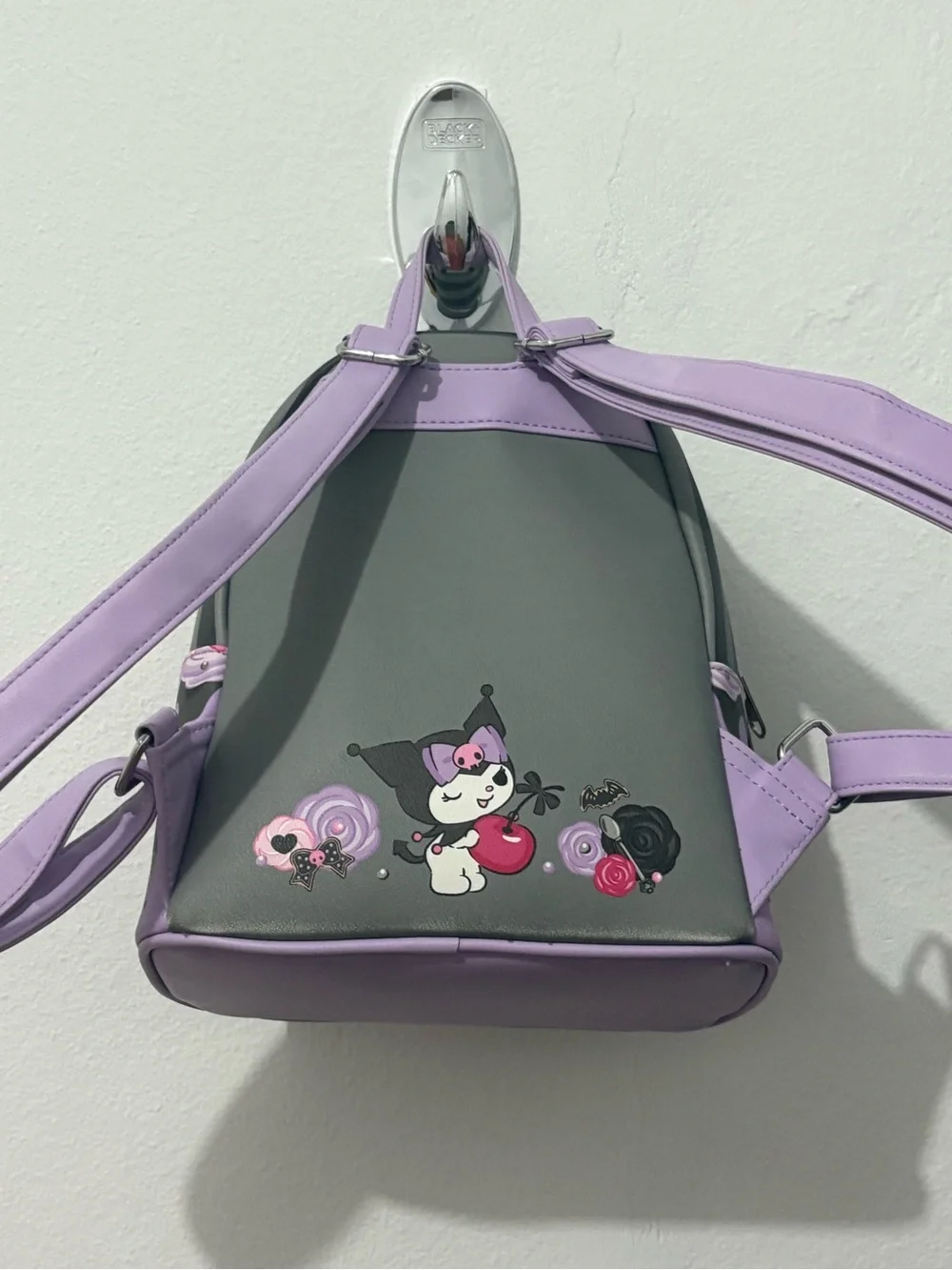 Sanrio Kuromi Gray and Purple Mini Loungefly Backpack
